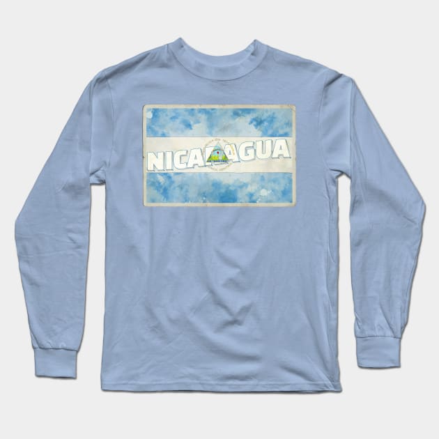 Nicaragua Vintage style retro souvenir Long Sleeve T-Shirt by DesignerPropo